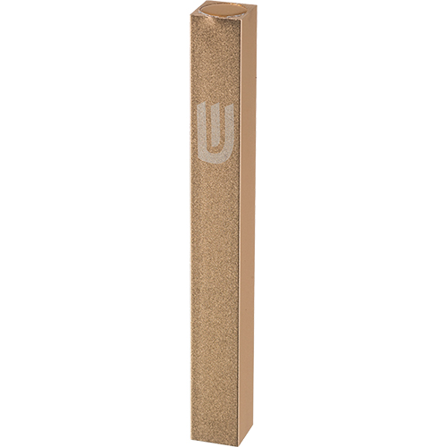 Aluminum Mezuzah 12 cm - Matte Gold, Printed "Shin"
