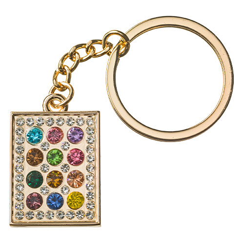 Metel Choshen Stones Keyholder with Stone Inlay - Gold