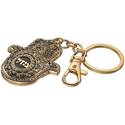 Metal Keyholder Hamsa Mazal 5.5 cm