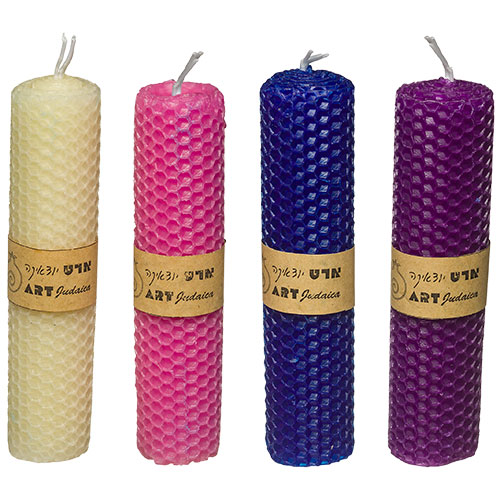 Elegant Wax Havdalah Candle 15 cm - Assorted Colors