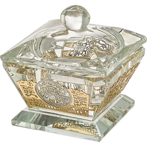Crystal Salt Holder 6*4 cm with Laser Cut Plaque