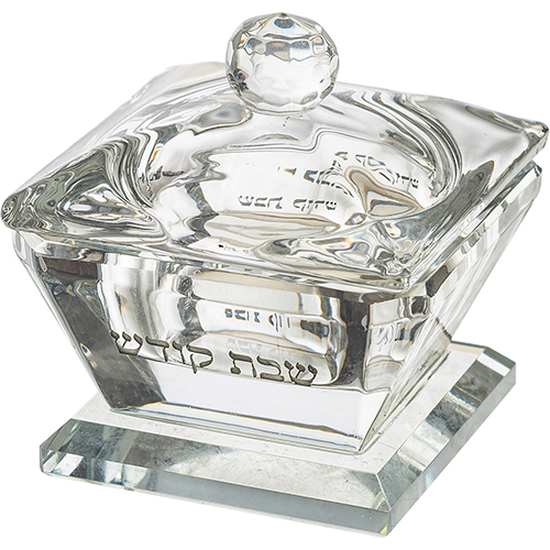 מלחייה קריסטל עם מכסה 4×6 ס״מ
