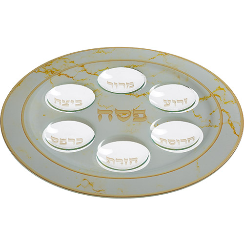 קערת פסח זכוכית מהודרת 35 ס״מ