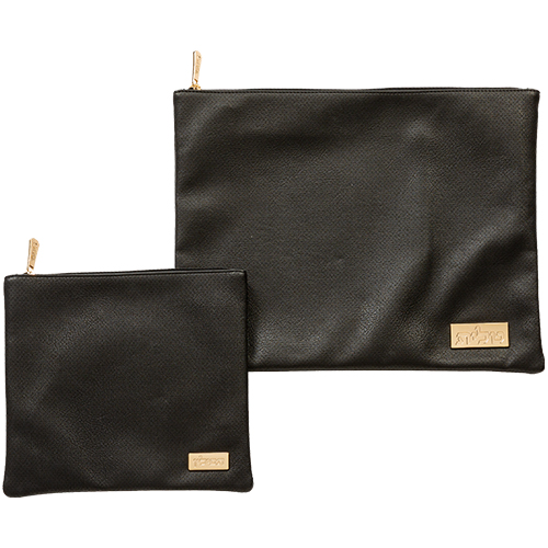 Leatherette Tallit - Tefillin Set 38*29.5 cm - Black