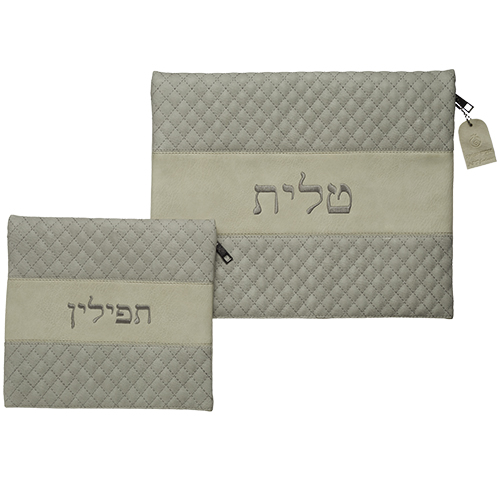 Leatherette Tallit - Tefillin Set 36*29 cm with Embroidery