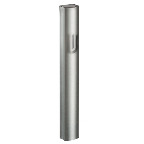 Aluminium Mezuzah 15cm- Dotted Design in Gray, with the Letter "Shin" - Dark Gray