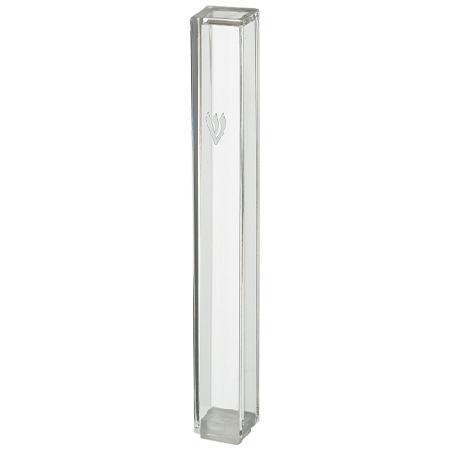 Clear Plastic Mezuzah with Rubber Cork 12 cm - Silver