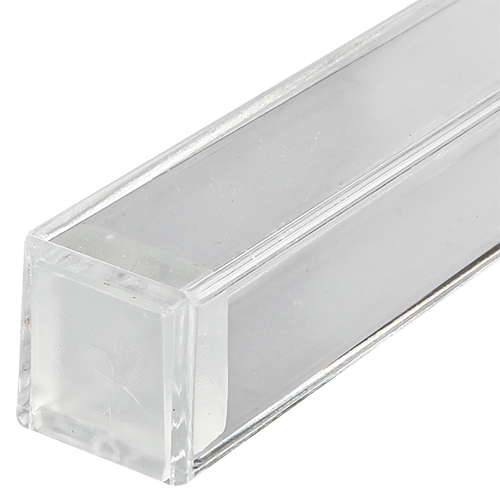 Clear Plastic Mezuzah with Rubber Cork 12 cm - Silver
