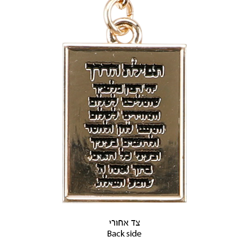 מחזיק מפתחות ניקל עם לולאה אבני חושן ושיבוץ אבנים