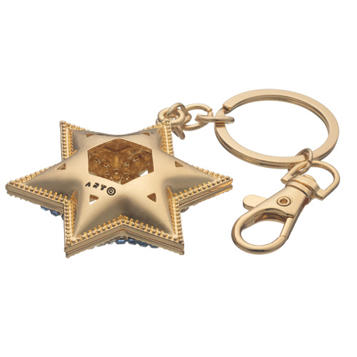 מחזיק מפתחות "מגן דויד" משובץ 5.5 ס״מ