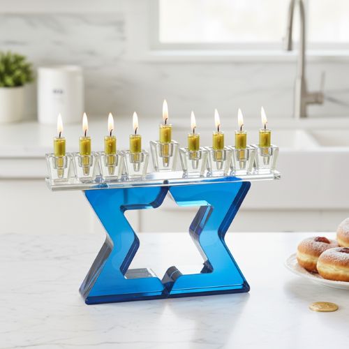 חנוכייה קריסטל מהודרת 17 ס״מ
