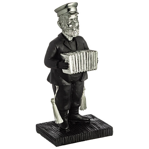 Polymer Kleizmer Playing Accordion 17 cm - Silver, Black