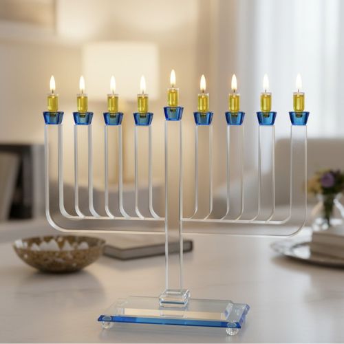חנוכייה קריסטל מהודרת 33×35 ס״מ