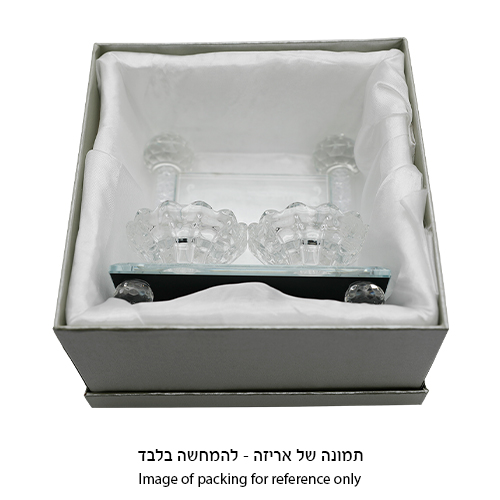 פמוטי קריסטל מהודרים עם הדלקת נרות 12.5×7 ס״מ