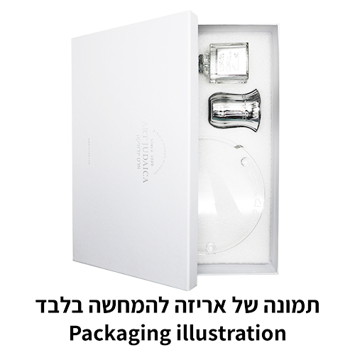 סט הבדלה מהודר מקריסטל עם פלקטה 20 ס״מ