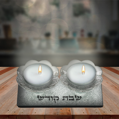 פמוטי זכוכית עם נצנצים 4×14×6 ס״מ