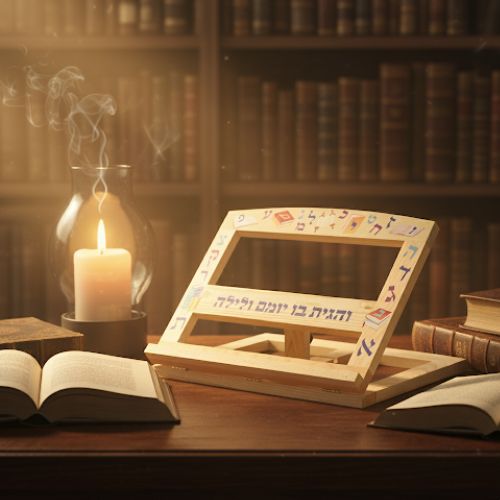 (44722) שטנדר עץ עם לקה אותיות א"ב 33×26 ס״מ