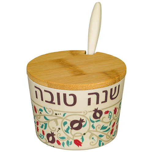כלי לדבש מלמין "שנה טובה" - 6.5 ס״מ