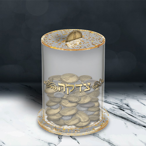 קופת צדקה מאקריליק שקוף 12.5×10 ס״מ