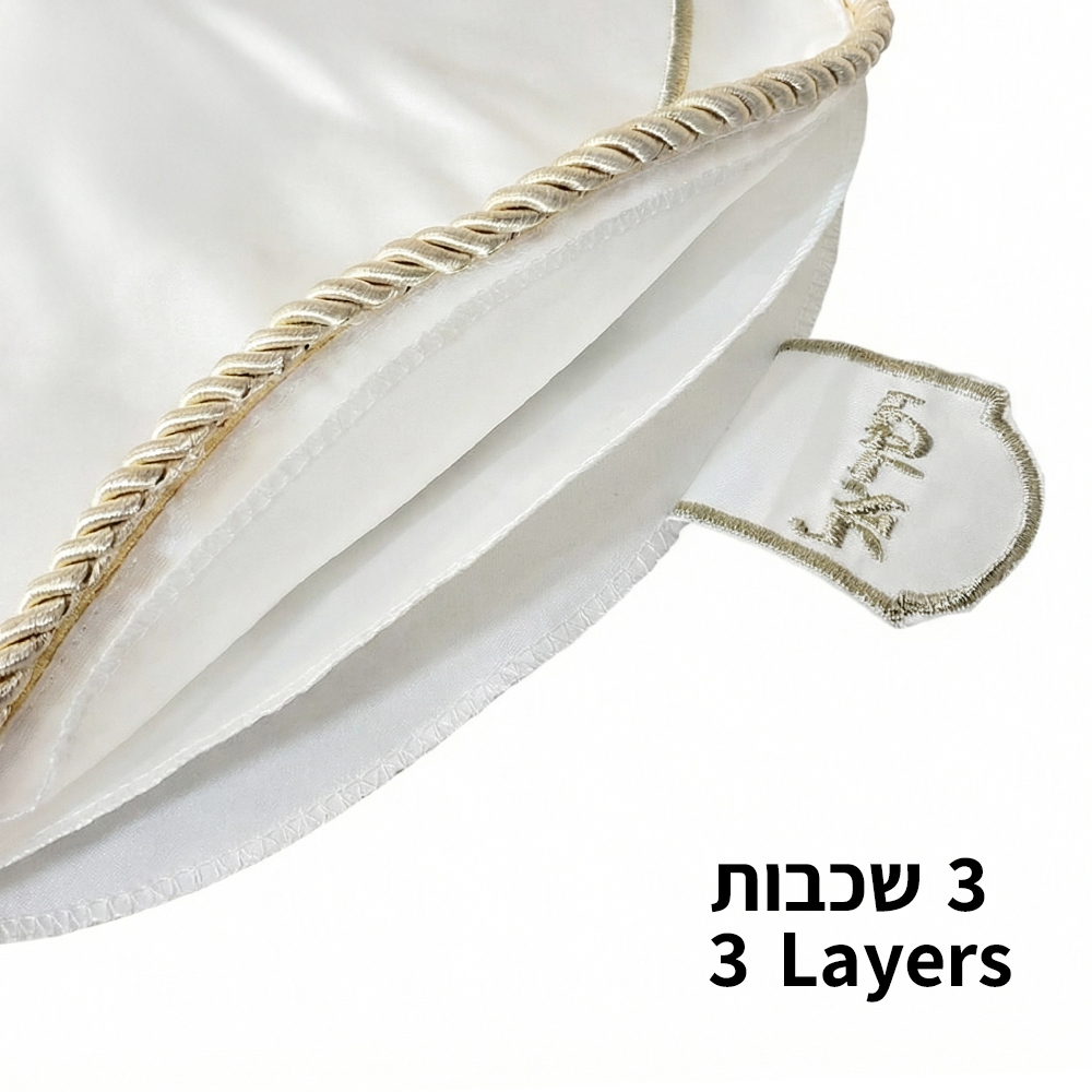 כיסוי פסח ברוקרט עם רקמה כסף 45 ס״מ