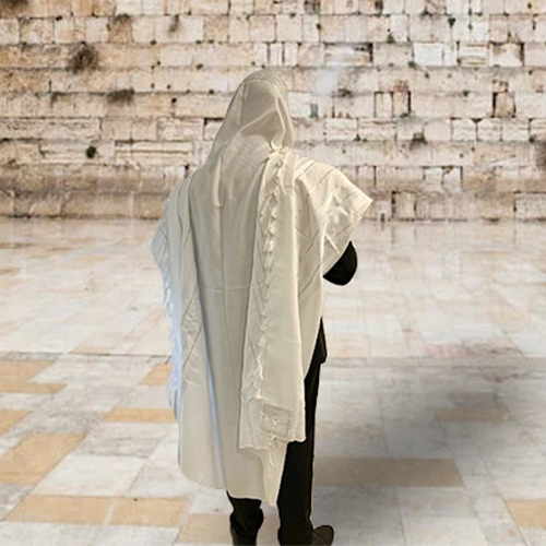 טלית "מופת" חתנים גודל 60 - 185×140 ס״מ פסים כס