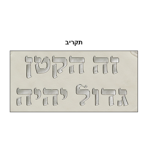 כרית מהודרת לברית דמוי עור עם אותיות בולטות 74×50 ס״מ