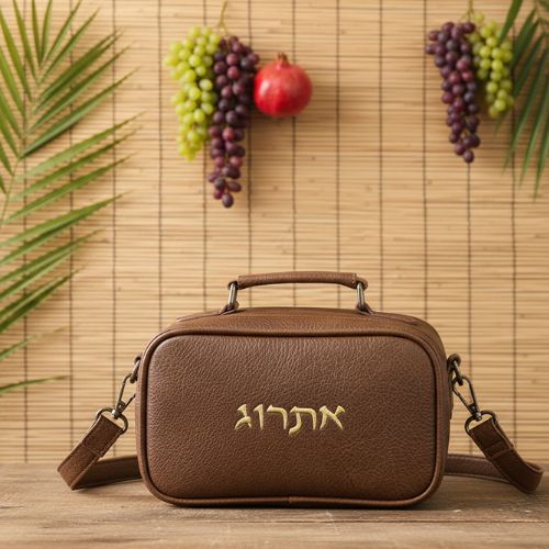 תיק לאתרוג דמוי עור 11×19 ס״מ גוון חום כהה