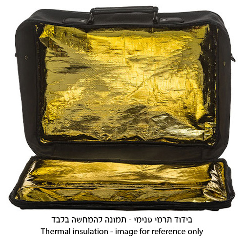 תיק טלית גדול גוון חום כהה דמוי עור מפואר אותיות בולטות "כתר" 43×36 ס״מ