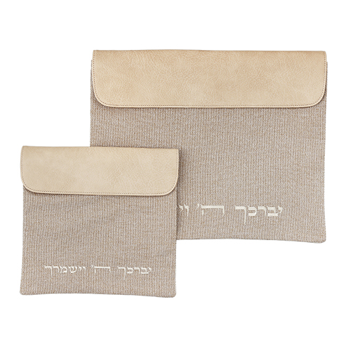 סט טלית תפילין בד פשתן 36×29 ס״מ