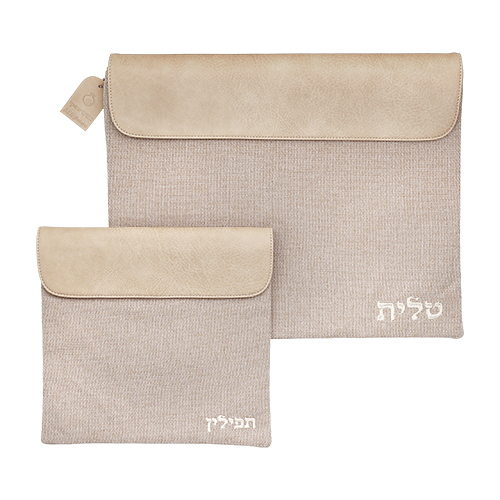 סט טלית תפילין בד פשתן 36×29 ס״מ
