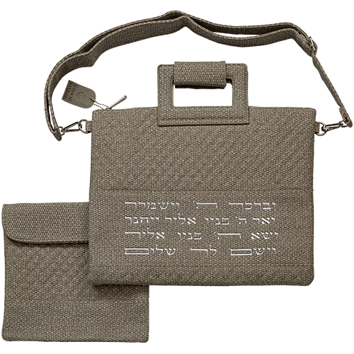 תיק מפואר לטלית דמוי "פשתן" 31×38 ס״מ