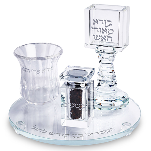 סט הבדלה מהודר מקריסטל 20 ס״מ