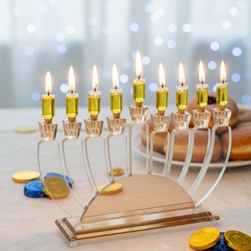 חנוכייה קריסטל מהודרת 24×38 ס״מ