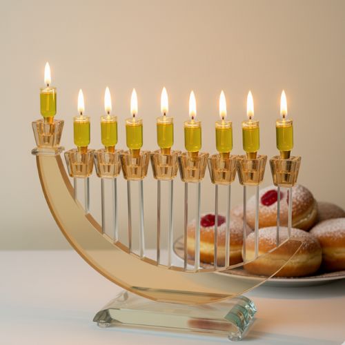 חנוכייה קריסטל מהודרת 20 ס״מ