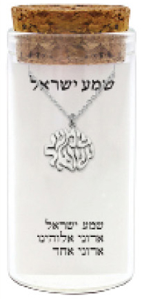 שרשרת כסף טהור 925 "שמע ישראל"
