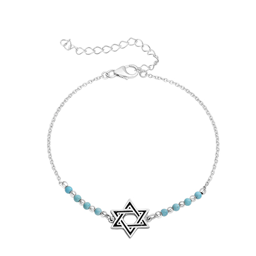 צמיד כסף טהור 925 "מגן דוד"