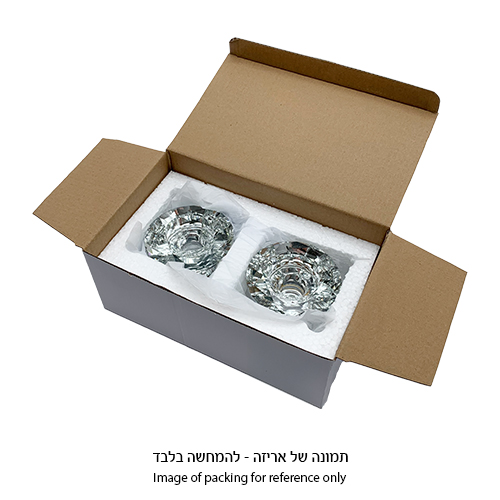 זוג פמוטים קריסטל גוון זהב 4×7.5 ס״מ