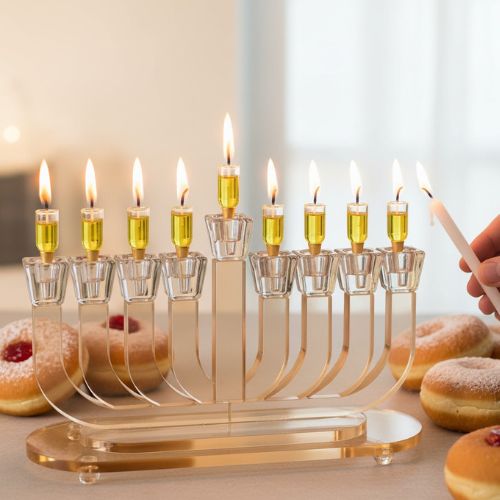 חנוכייה קריסטל מהודרת 18×30 ס״מ