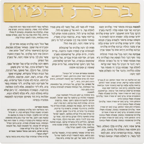 מעמד אקריליק נוסח עדות המזרח 22×26 ס״מ עם 6 ברכונים זהב