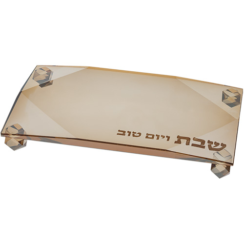 מגש קריסטל זהב יהלום 23×13 ס״מ