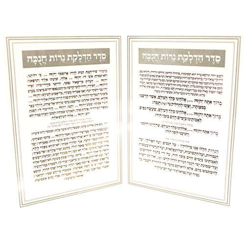 סטנד ברכונים 24 יח "סדר הדלקת נרות חנוכה" 17.5×12.5 ס״מ