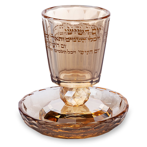 גביע קידוש קריסטל עם רגל 8 ס״מ תכולה 110 מ"ל