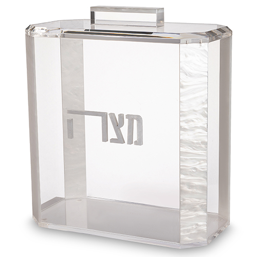 כלי למצה מהודר מאקריליק כיתוב לבן מט 22×26 ס״מ