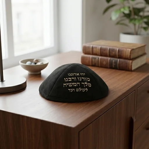 כיפה אולטרא סוויד שחור 19 "ייחי" ס״מ ומקום לסיכה