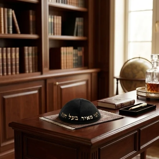 כיפה קטיפה "ארט-מן" עם אותיות בולטות רבי מאיר גודל 4 - שחור