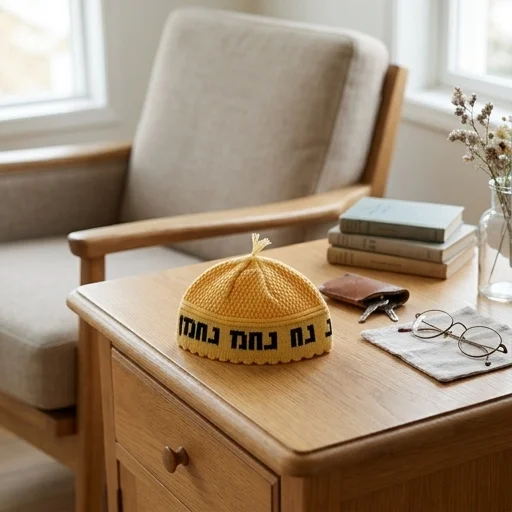כיפה פריק צהוב "נחמן מאומן" 24 ס״מ