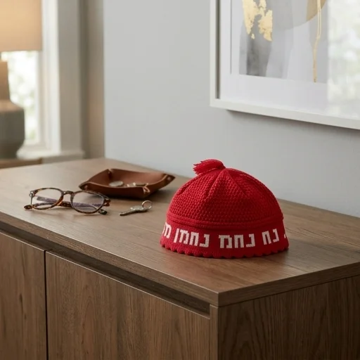 כיפה פריק אדום "נחמן מאומן" 24 ס״מ