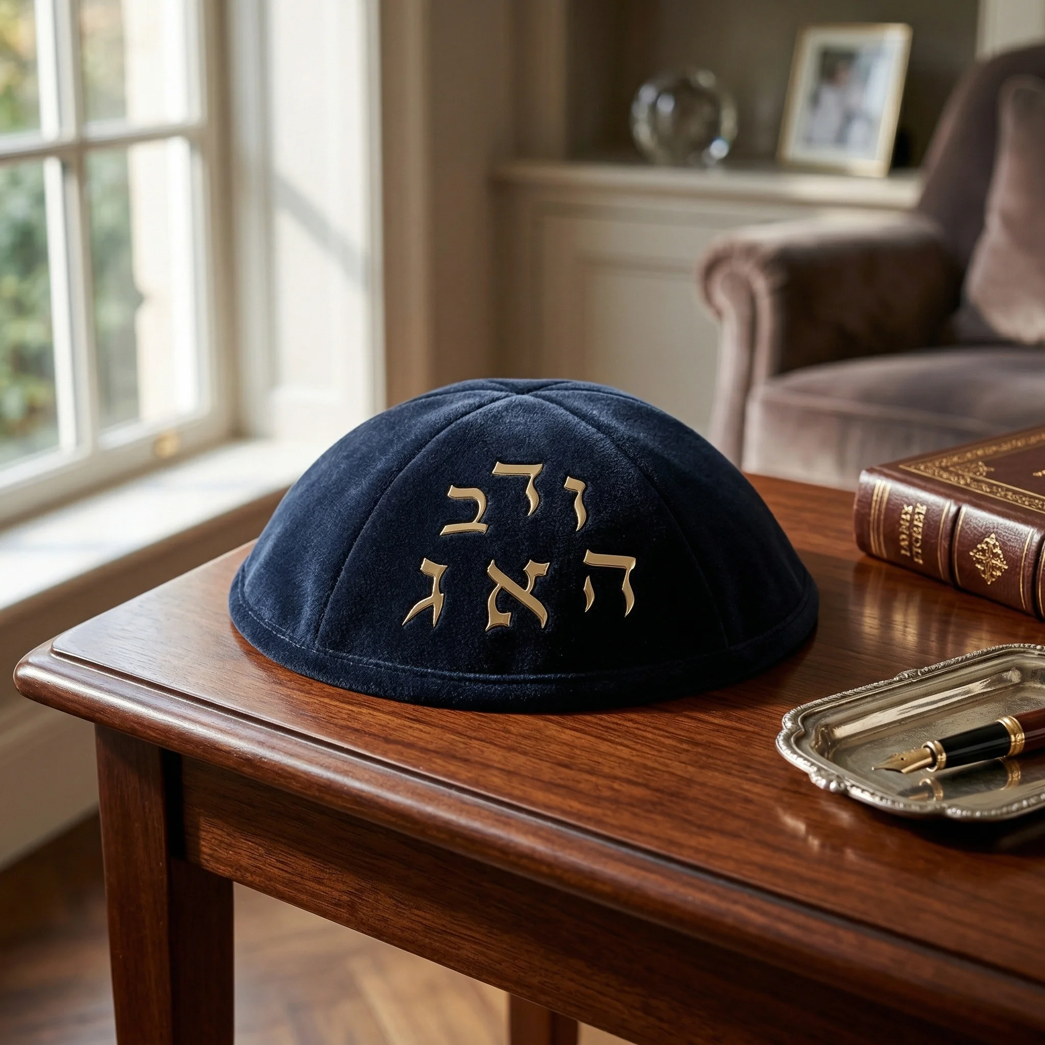 כיפה אולטרא סוויד עם אותיות בולטות17 ס״מ
