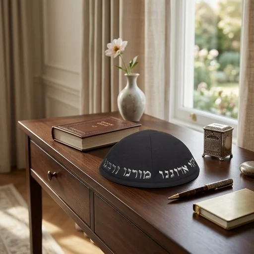 כיפה טרילין "ארט מן" גודל 4 רקמה "יחי אדוננו.."