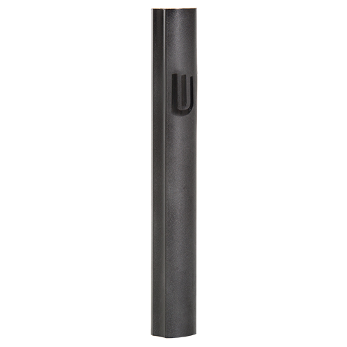 Aluminum Mezuzah 10 cm- Black, Without Hole Printed Shin